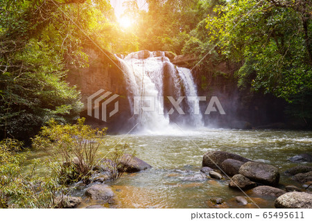 Haew Suwat Waterfall in Khao Yai National Park, Haew Suwat Waterfall in Khao Yai National Park, 65495611
