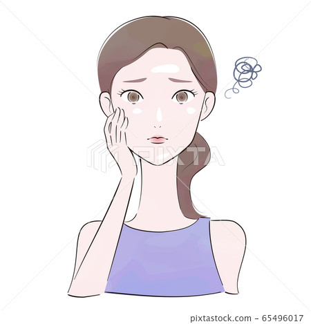 Woman with oily skin Woman with oily skin 65496017