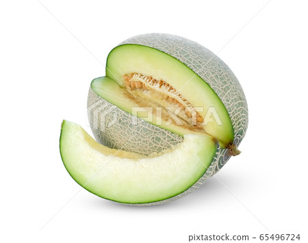 green cantaloupe or melon isolated isolated on green cantaloupe or melon isolated isolated on 65496724