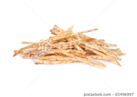 deep fried taro crisp isolated on white background deep fried taro crisp isolated on white background 65496997