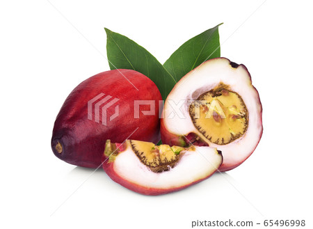 malay apple with leaf isolated on white background malay apple with leaf isolated on white background 65496998