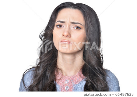 Portrait of beautiful woman isolated on white Portrait of beautiful woman isolated on white 65497623