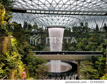 Newest man-made waterfall in Singapore at Jewel Department store in Changi Airport, Singapore Newest man-made waterfall in Singapore at Jewel Department store in Changi Airport, Singapore 65499963