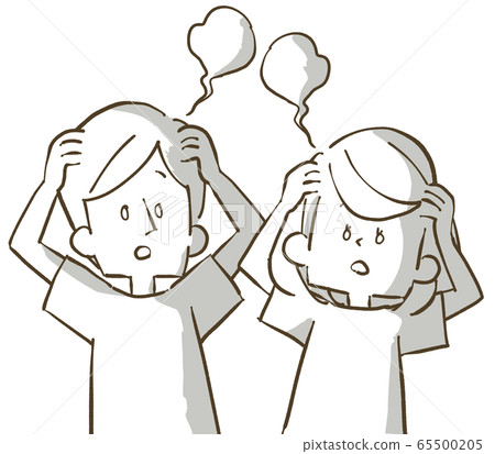 Men and women in a state of dismay-couples and couples 65500205