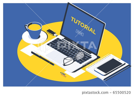 Isometric illustrations design Online video tutorial concept. Education and online courses, web tutorials, e-learning Isometric illustrations design Online video tutorial concept. Education and online courses, web tutorials, e-learning 65500520