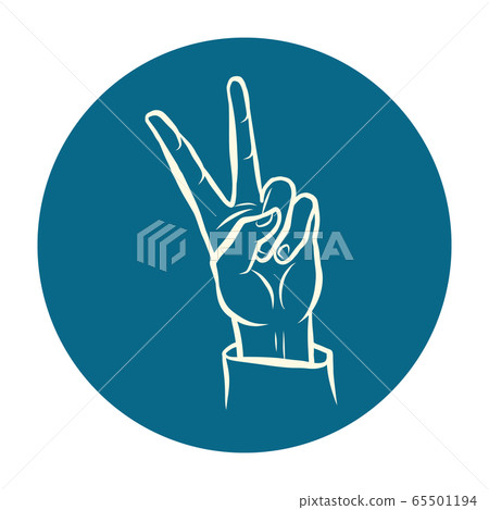 victory hand gesture 65501194