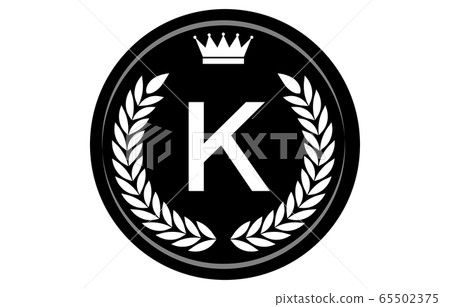 單色字母獎牌K的矢量圖 單色字母獎牌K的矢量圖 65502375