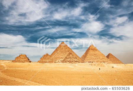 Ancient Great Pyramids at Giza, Cairo, Egypt 65503626
