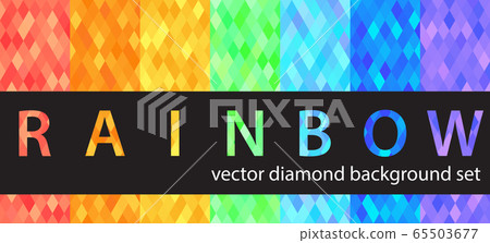 Diamond pattern set "Rainbow". Vector seamless - Stock Illustration ...