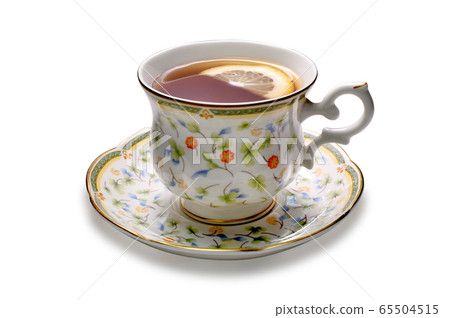 A cup of tea with lemon isolated on white background A cup of tea with lemon isolated on white background 65504515