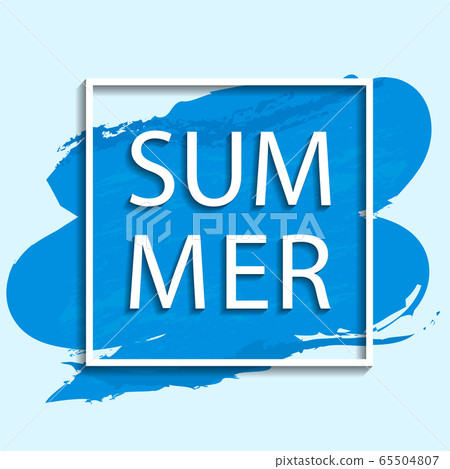 vector summer illustration of white frame on blue background vector summer illustration of white frame on blue background 65504807