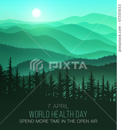 World Health Day, background with beautiful nature. Often spend time in nature and will be healthy 65505653