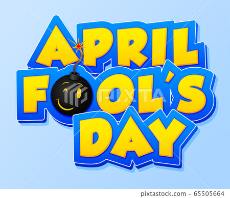 April Fools Day lettering. Vector illustration for greeting card, ad, promotion, poster, flier, blog, article, marketing, signage, email. Happy Fool's Day/ EPS 10 65505664