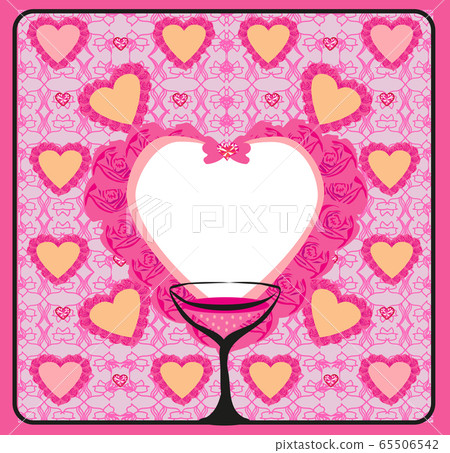 Valentines day background with champagne  65506542