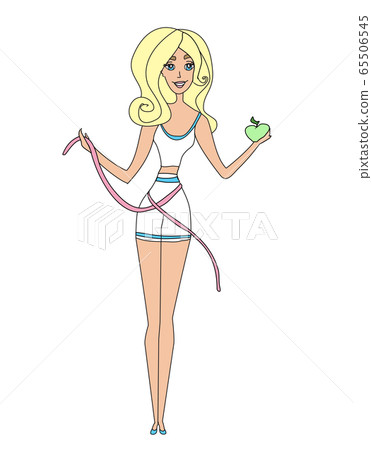 beautiful blonde girl happy with her diet beautiful blonde girl happy with her diet 65506545