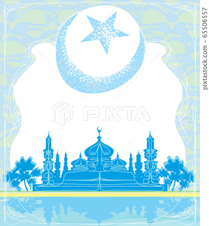 Ramadan Kareem background with moon and mosque Ramadan Kareem background with moon and mosque 65506557