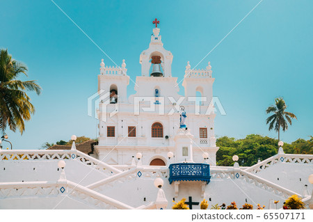 Panaji, Goa, India. Our Lady Of The Immaculate Conception Church Is Located In Panjim. Famous Landmark And Historical Heritage. Popular Destination Scenic Panaji, Goa, India. Our Lady Of The Immaculate Conception Church Is Located In Panjim. Famous Landmark And Historical Heritage. Popular Destination Scenic 65507171