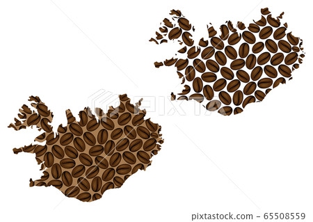 Iceland - map of coffee bean Iceland - map of coffee bean 65508559