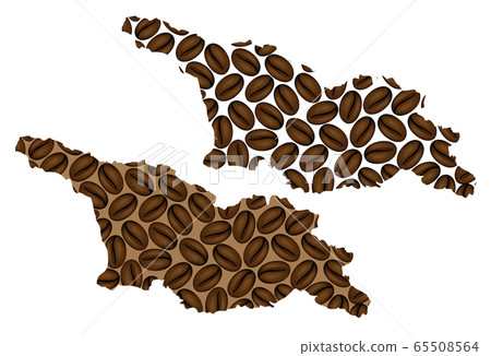 Georgia (country) - map of coffee bean Georgia (country) - map of coffee bean 65508564