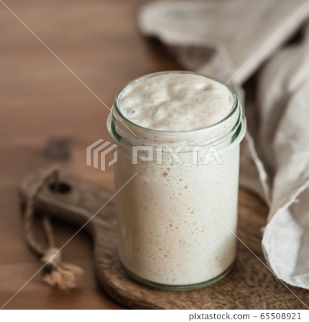 Wheat sourdough starter, copy space 65508921