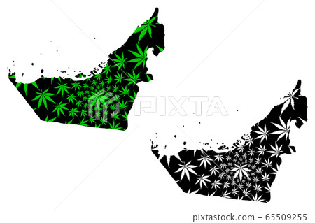 United Arab Emirates - map is designed cannabis 65509255