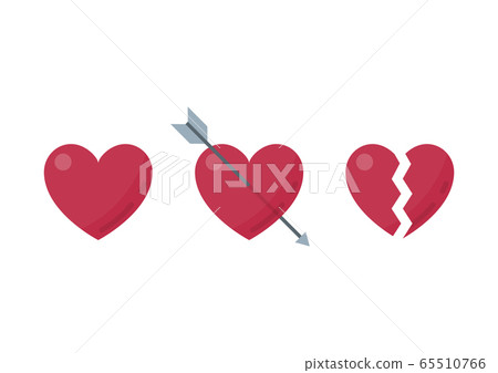 Heart symbol icon set, Flat design on white background, Vector illustration Heart symbol icon set, Flat design on white background, Vector illustration 65510766