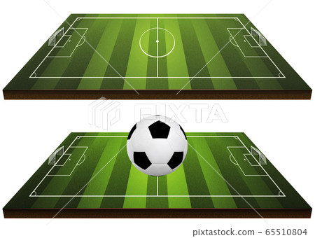 3D soccer ball on field 3D soccer ball on field 65510804