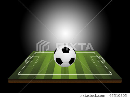 3D soccer ball on field 3D soccer ball on field 65510805