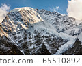 Mount Donguz-Orun ice wall, view from Mount Cheget, close-up 65510892