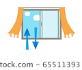 Curtain sways when opening windows and ventilation vector illustration 65511393