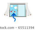 Curtain sways when opening windows and ventilation vector illustration 65511394