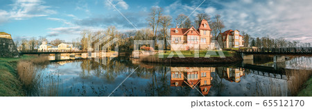 Kuressaare, Estonia. Wooden Nobleman's House In Sunny Day. Kuressaare, Estonia. Wooden Nobleman's House In Sunny Day. 65512170
