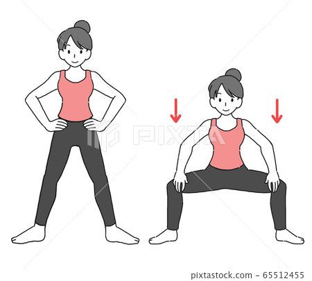 女人蹲的插圖 65512455