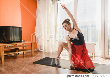 Beautiful classic dancer exercise at home mat 65513926