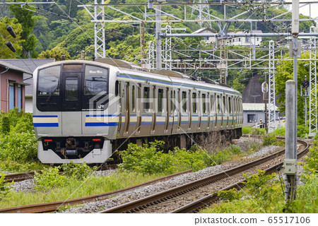 橫須賀線[E217系列]三浦半島附近的田浦站附近 65517106