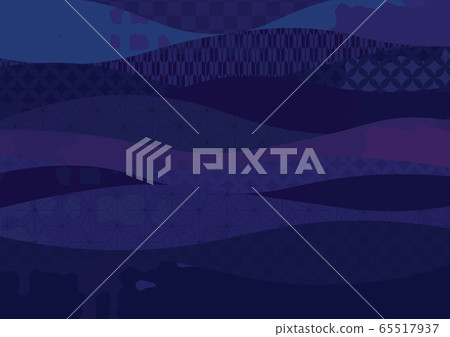 Japanese pattern wave pattern background purple - Stock Illustration ...