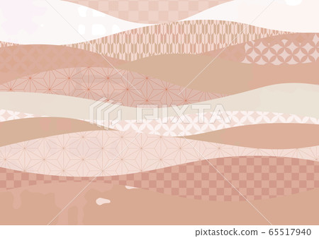 Japanese pattern wave pattern background brown 65517940
