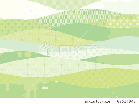 Japanese green wave pattern background green 65517945