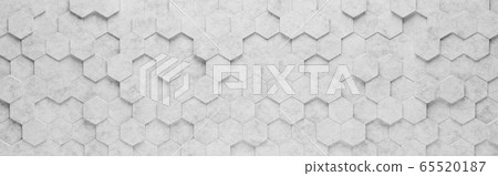 Gray Hexagon Tiles 3D Pattern Background - Stock Illustration [65520187 ...