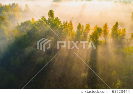Beautiful misty dawn in the spring on the river. Beautiful misty dawn in the spring on the river. 65520444
