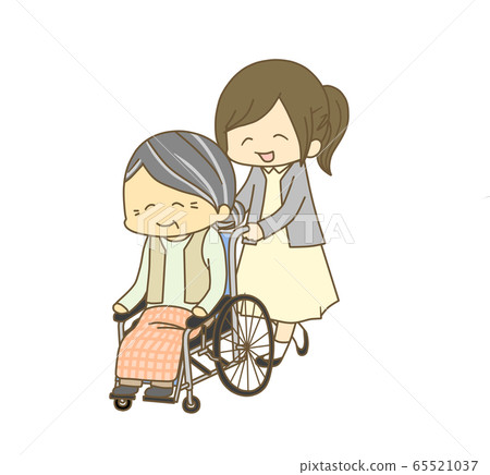 奶奶和坐在輪椅上的女孩 奶奶和坐在輪椅上的女孩 65521037