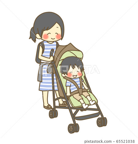 嬰兒車的父母子女(夏天) 嬰兒車的父母子女(夏天) 65521038