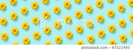 Flower pattern. Banner made with natural yellow 65521493