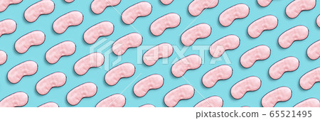 Banner made with sleeping mask pattern. Pink silk 65521495