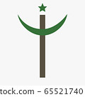 Combination of Crescent with Cross religious 65521740