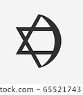 Combination of Star of David with Crescent 65521743