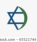 Combination of Star of David with Crescent 65521744