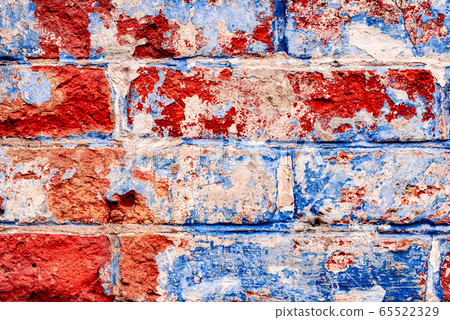 Texture of a brick wall with cracks Texture of a brick wall with cracks 65522329