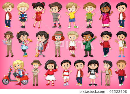 Large set of children doing different activities 65522508