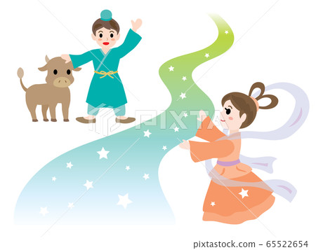 Orihime and Hikoboshi meet in the Milky Way on the night of Tanabata 65522654